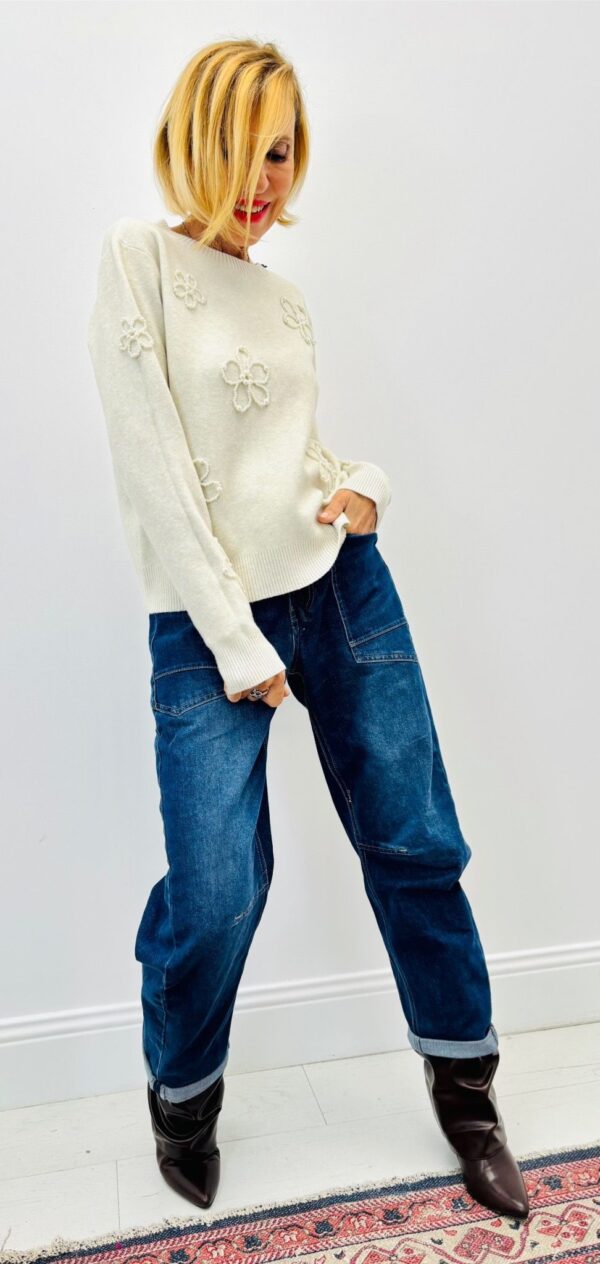 Pull fleurs/perles – Image 2
