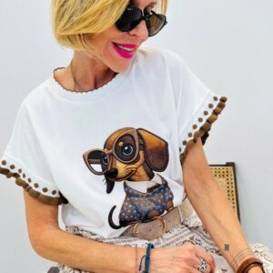 Tshirt teckel lunettes