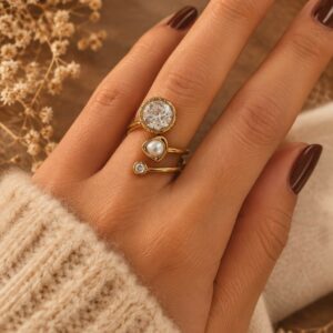 Bague double rangs